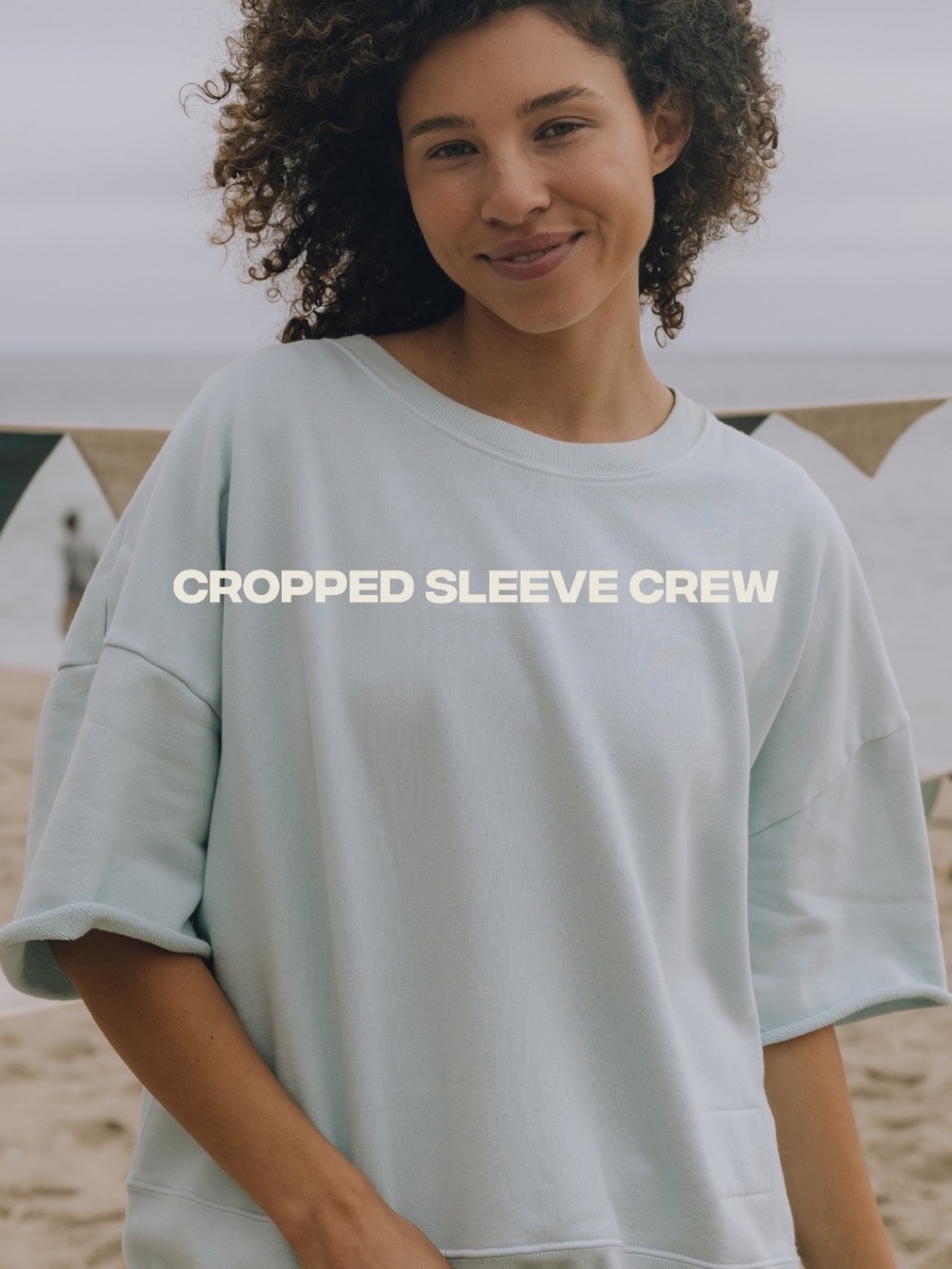DAILY DRILLS cropped sleeve crew - lake day M/L